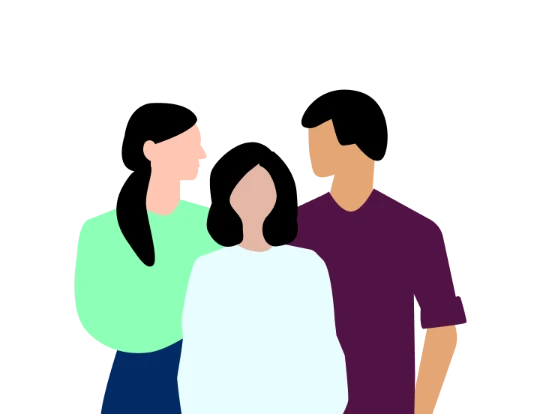Illustration von drei Personen zum Thema Mobbing