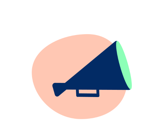 Illustration eines Megaphone zum Thema Zivilcourage
